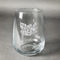 Watercolor Peonies Stemless Wine Glass - Engraved (Personalized)