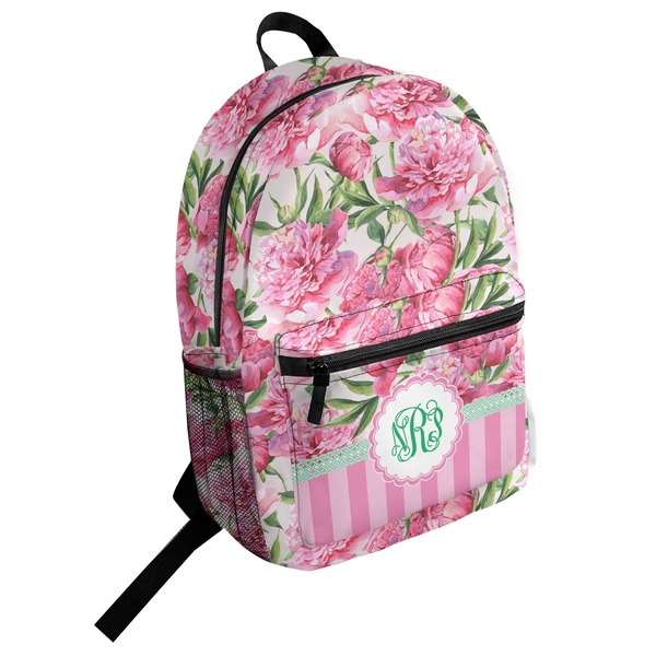 Custom Watercolor Peonies Student Backpack (Personalized)