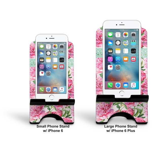 Watercolor Peonies Stylized Phone Stand - Comparison
