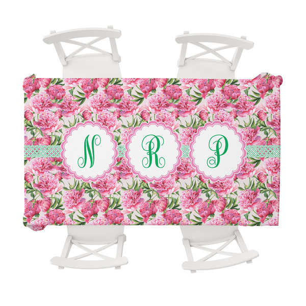 Custom Watercolor Peonies Tablecloth - 58"x102" (Personalized)