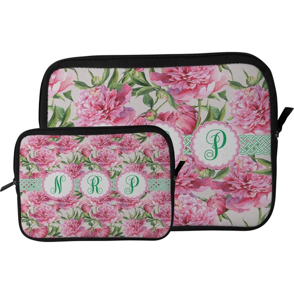 Watercolor Peonies Tablet Sleeve (Size Comparison)