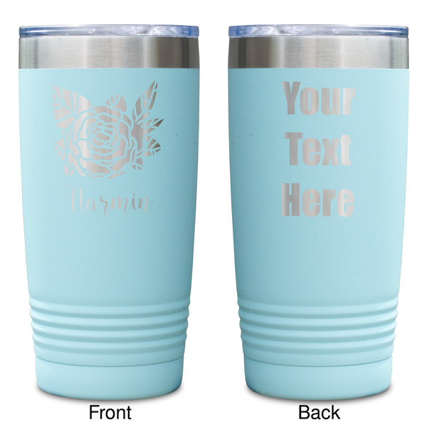 Watercolor Peonies Teal Polar Camel Tumbler - 20oz -Double Sided - Approval