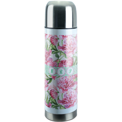 Watercolor Peonies Stainless Steel Thermos (Personalized)