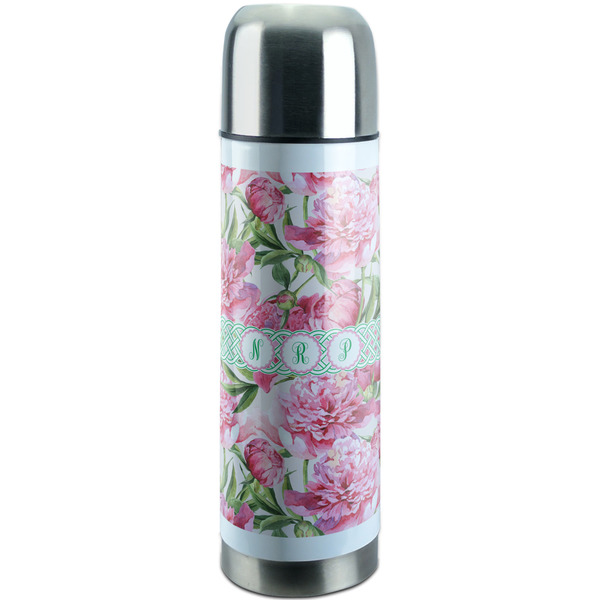 Custom Watercolor Peonies Stainless Steel Thermos (Personalized)