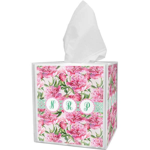 Custom Watercolor Peonies Tissue Box Cover (Personalized)