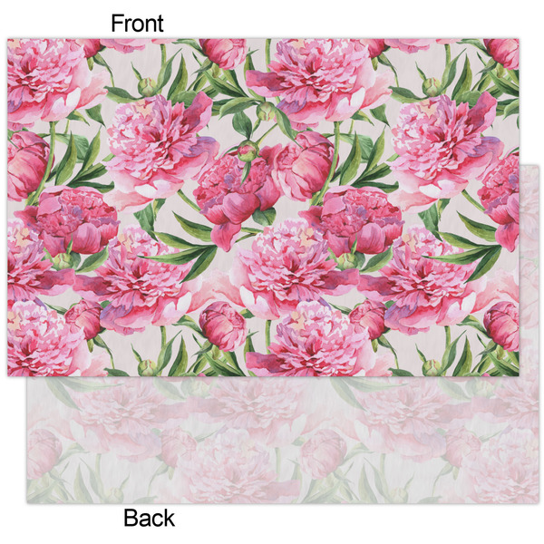 Watercolor Peonies Tissue Paper - Heavyweight - XL - Front & Back
