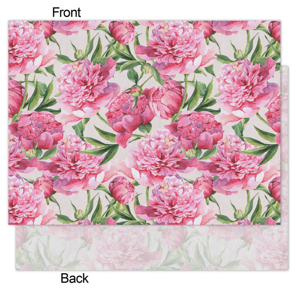 Watercolor Peonies Tissue Paper - Lightweight - Medium - Front & Back