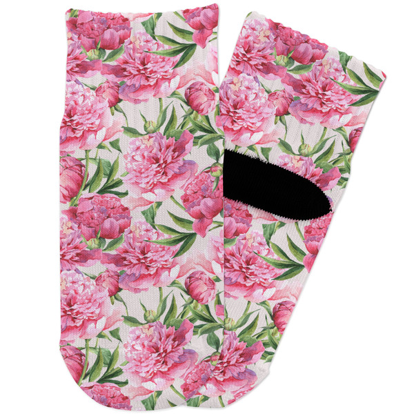 Custom Watercolor Peonies Toddler Ankle Socks