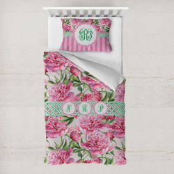 Watercolor Peonies Toddler Bedding w/ Multiple Names
