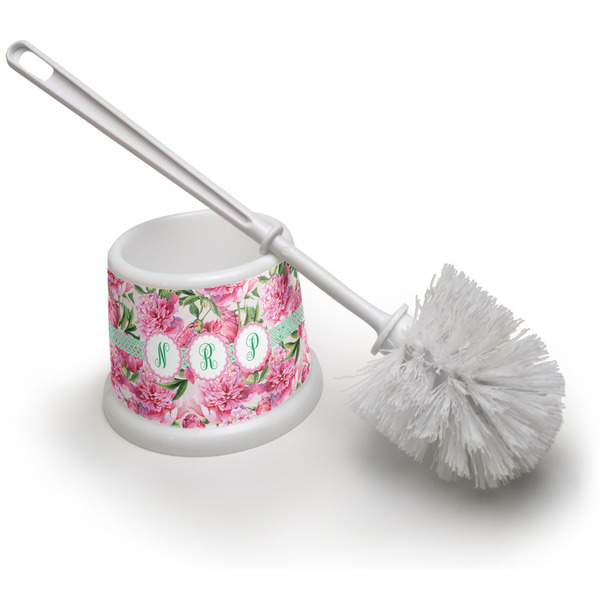 Custom Watercolor Peonies Toilet Brush (Personalized)