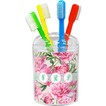 Watercolor Peonies Toothbrush Holder (Personalized)