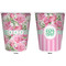 Watercolor Peonies Trash Can White - Front and Back - Apvl