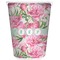 Watercolor Peonies Trash Can White