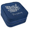 Watercolor Peonies Travel Jewelry Boxes - Leather - Navy Blue - Angled View