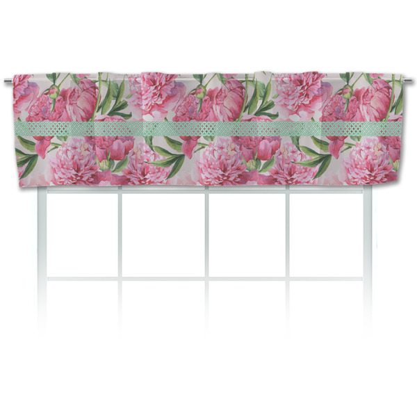 Custom Watercolor Peonies Valance