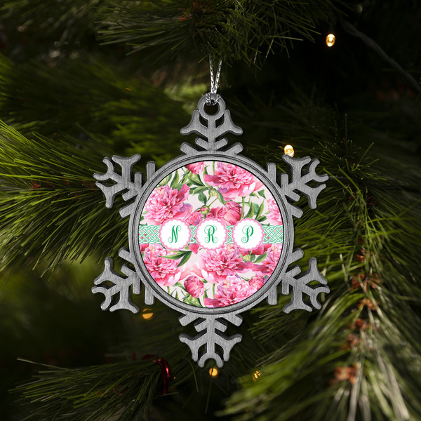 Watercolor Peonies Vintage Snowflake - (LIFESTYLE)