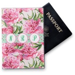 Watercolor Peonies Vinyl Passport Holder (Personalized)