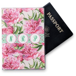 Watercolor Peonies Vinyl Passport Holder (Personalized)