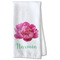 Watercolor Peonies Kitchen Towel - Waffle Weave - Partial Print (Personalized)