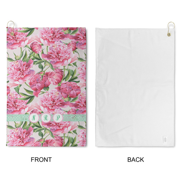 Watercolor Peonies Waffle Weave Golf Towel - Approval
