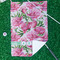 Watercolor Peonies Waffle Weave Golf Towel - In Context