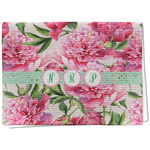 Watercolor Peonies Kitchen Towel - Waffle Weave (Personalized)