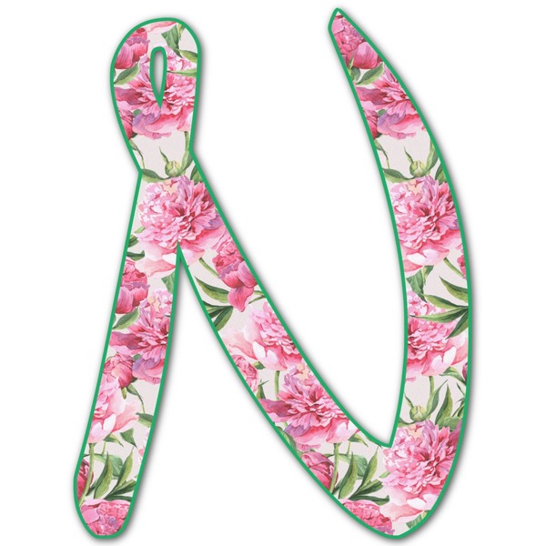 Custom Watercolor Peonies Letter Decal - Large (Personalized)