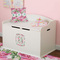Watercolor Peonies Wall Monogram on Toy Chest