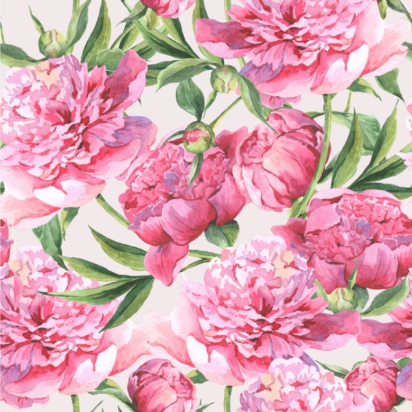 Watercolor Peonies Wallpaper Square