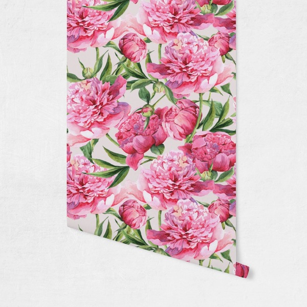 Watercolor Peonies Wallpaper on Wall