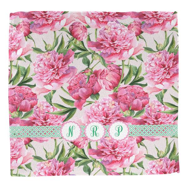 Watercolor Peonies Washcloth - Front - No Soap
