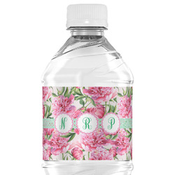 Watercolor Peonies Water Bottle Labels - Custom Sized (Personalized)