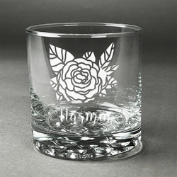 Watercolor Peonies Whiskey Glass - Engraved (Personalized)