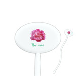 Watercolor Peonies Oval Plastic Stir Sticks