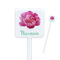 Watercolor Peonies Square Plastic Stir Sticks (Personalized)