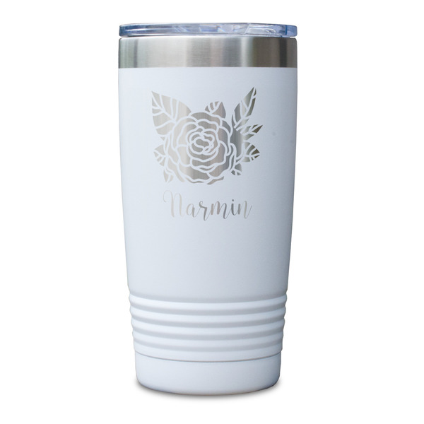 Watercolor Peonies White Polar Camel Tumbler - 20oz - Single Sided - Approval