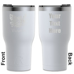 Watercolor Peonies RTIC Tumbler - White - Engraved Front & Back (Personalized)