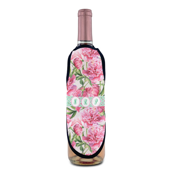 Watercolor Peonies Wine Bottle Apron - IN CONTEXT