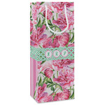 Watercolor Peonies Wine Gift Bags - Gloss (Personalized)