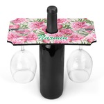 Watercolor Peonies Wine Bottle & Glass Holder (Personalized)