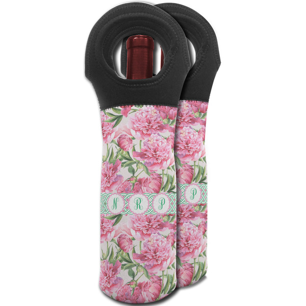 Watercolor Peonies Wine Tote Bag - MAIN