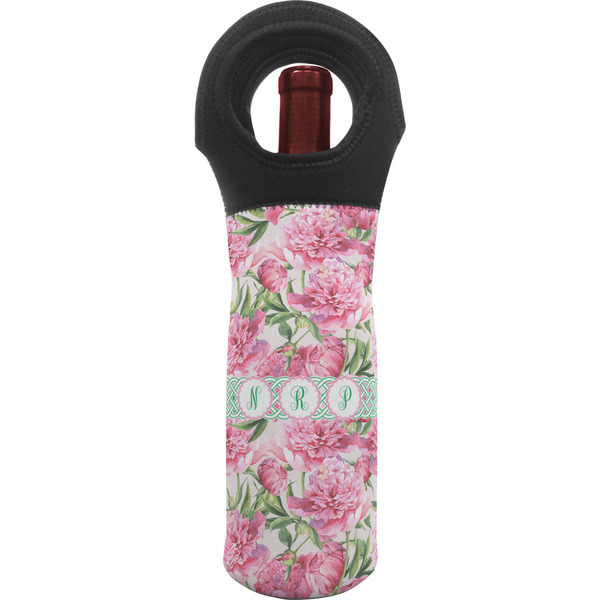 Custom Watercolor Peonies Wine Tote Bag (Personalized)