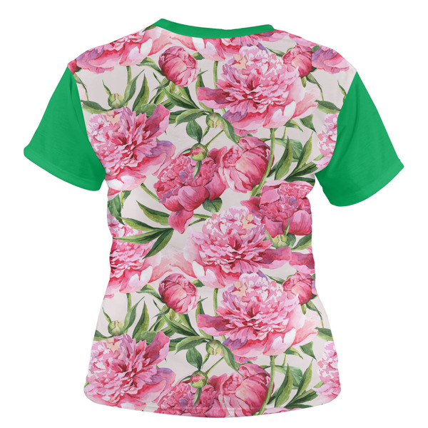 Watercolor Peonies Women's T-shirt Back