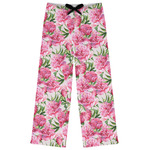 Watercolor Peonies Womens Pajama Pants - M