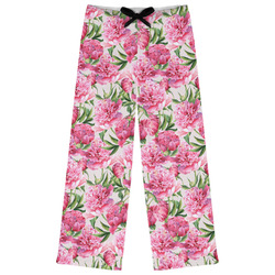Watercolor Peonies Womens Pajama Pants - XL
