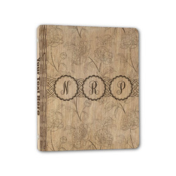 Watercolor Peonies Wood 3-Ring Binder - 1" Half-Letter Size (Personalized)