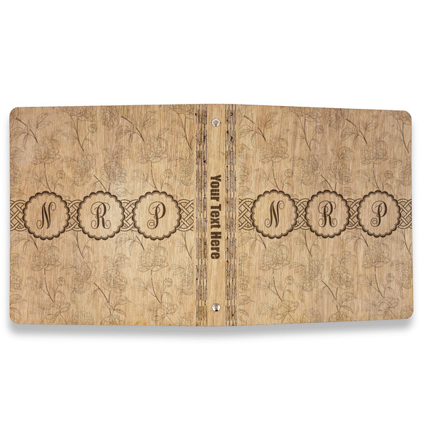 Watercolor Peonies Wood 3-Ring Binders - 1" Letter - Approval