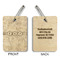 Watercolor Peonies Wood Luggage Tags - Rectangle - Approval