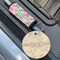 Watercolor Peonies Wood Luggage Tags - Round - Lifestyle