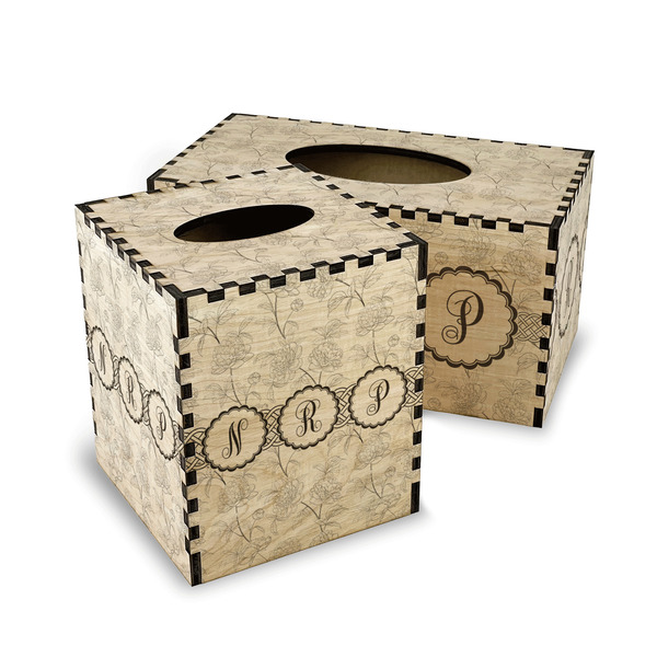 Watercolor Peonies Wood Tissue Box Covers - Parent/Main